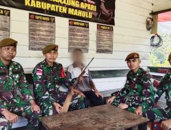 Kembali Satgas Pamtas Yonarmed 5/105 TRK Pancagiri Terima Senpi Rakitan Dari Warga