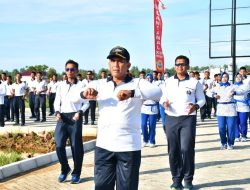 Satgas Operasi Trisila 2023 Laksanakan Olahraga Bersama di Lantamal XII