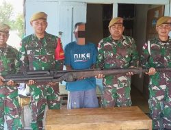 Pasang Filter Air Siap Konsumsi di Pulau Magaliho, Satgas Yonarhanud 3/YBY Terima Senpi Jenis SMB Kal 12,7 MM Dari Warga