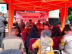 Babinsa Menteng Hadiri Giat Polsek Metro Menteng Bagikan Sembako.