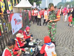 Kodim 0501/JP Sukseskan FUN WALK Pada Rangkaian HUT POLRI ke 77 Tahun 2023