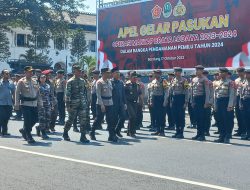 TNI AL Bandung Ikuti Apel Gelar Pasukan Operasi Mantap Brata Lodaya 2023-2024 Dalam Rangka Pengamanan Tahapan Pemilu 2024 di Wilayah Polda Jabar