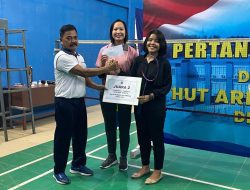 Meriahkan HUT Armada Tahun 2023, Lanal Dumai Laksanakan Pertandingan Olahraga Bulutangkis