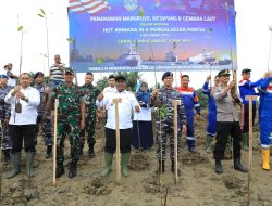 Peduli Kelestarian Lingkungan, Lanal Lhokseumawe Laksanakan Penghijauan di Pantai Seunuddon Aceh Utara