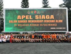 Komandan Beserta Prajurit Lanal Bandung Ikuti Apel Kesiapsiagaan Penanggulangan Bencana Alam TA. 2023