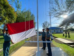 Danlanal Simeulue Pimpin Upacara Bendera Merah Putih Diawal Tahun 2024