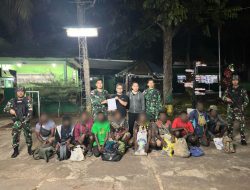 Lewati Jalur Ilegal, Satgas Yonif 122/TS Berhasil Amankan 10 Warga Negara Asing di Perbatasan RI-PNG