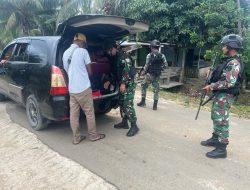 Cegah Peredaran Barang Ilegal Satgas Pamtas Statis RI-PNG Yonif 122/TS Pos Yamara Laksanakan Pemeriksaan Kendaraan